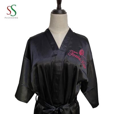 China SS QUICK DRY Hair Girls Wrapping Satin Flies Satin Bathrobe For Women for sale