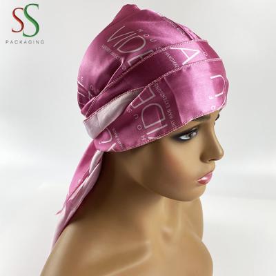 China Custom Image Logo Satin Durags Silk Durags Hoods Women Kids Durags for sale