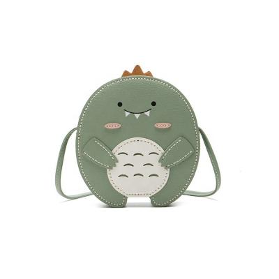 China Custom High Quality Waterproof PU Leather Cute Dinosaur Shape Kawaii Shoulder Messenger Bag For Girls for sale