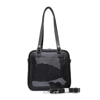 China Custom Waterproof AIE Bag Jinxinchuang Self-designed Transparent Window Bag AIE Backpack With Convertible Printing Messenger Pin Bag for sale