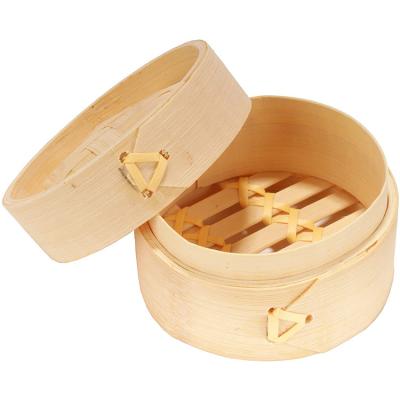 China Viable Handmade Craft 3 Inch Mini Bamboo Dim Sum Dumpling Steamer Basket For Dessert for sale