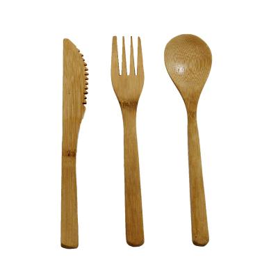 China Sustainable Bamboo Utensil Set Spoon Fork and Knife Kitchen Accessories Bamboo Cutlery Set for sale