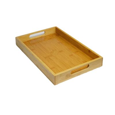 China Viable Home or Restaurant Serving Tray Square Bamboo Food Serving Tray Rectangular Bamboo Tray for sale