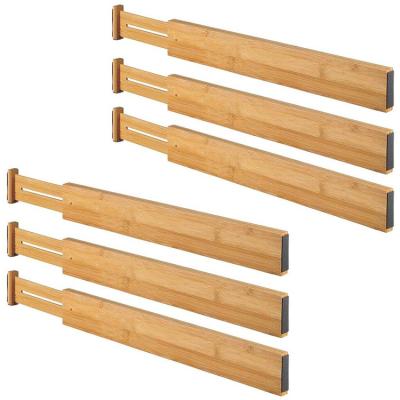 China 6 Adjustable Expanding Bundles, Expanding Bamboo Organizer Drawer Dividers for Underwear Storage for sale