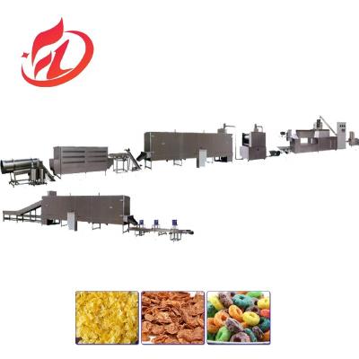 China PLC controlling Corn flakes making machinery breakfast cereal production line corn flakes production line for sale