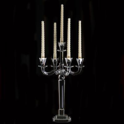 China American Classic Cheap Modern 5 Arm Small Price Crystal Candelabra For Wedding Centerpiece for sale