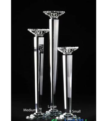 China Wholesale Morden 3 set of beautiful wedding party centerpiece K9 tall crystal tealight candle holder for sale