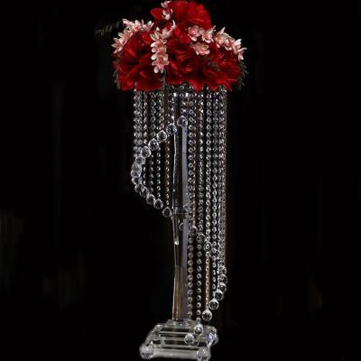 China Crystal flower stand the classic wedding table centerpiece for wedding banquet wedding centerpiece cheap crystal flower stands for sale