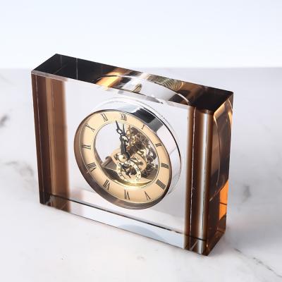 China China Supplier China Supplier Beautiful Shape Crystal Clock Wedding Favor For Guest Gift Souvenirs With Wooden Box for sale