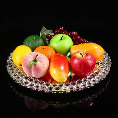 China Wholesale China wedding event tableware type round crystal glass mirror silver shinning dishes for fruit dessert display for sale