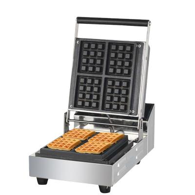 China Wholesale Convenient Grocery Stainless Steel Quality Commercial Four Plate Waffle Maker for sale