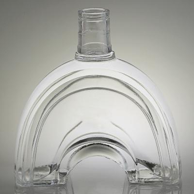 China Hot Selling Clear Fluted Vodka Spirits Glass Bottle Empty Vodka Gin Bottles 750ml for sale