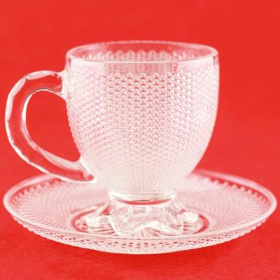 China Gift & Good quality hot sales craft glass mug with glass coaster for sale