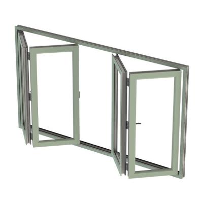 China Modern Aluminum Frame Four Panel Glass Bi-Folding Door For Commercial Home Use Philippines Price for sale