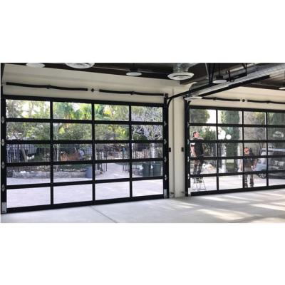 China modern industrial glass garage door perspective door commercial glass garage door price for sale