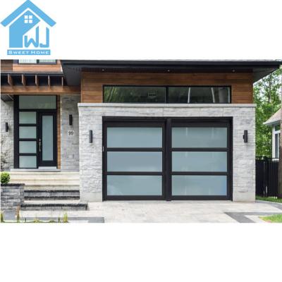 China Waterproof electric glass aluminum garage door aluminum garage door for dealers for front entrance for sale