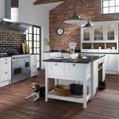 China Environmentally Friendly Vietnam Bamboo Kitchen Furniture White Aluminum Doors Shaker Kitchen Cabinets for sale