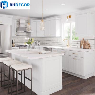 China Custom Quality Environmental Friendly High Gloss Shaker Style Solid Wood Kitchen Cabinet Small Cupboards for sale