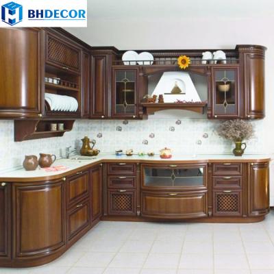 China New Classical Style of North American Design Environmentally Friendly Vietnam Cherry Solid Wood Kitchen Cabinet with Led for sale