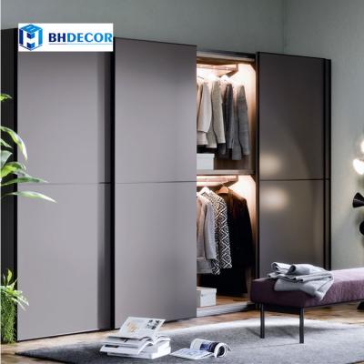 China Electric Sliding Door Cabinet New Design Environmentally Friendly Minimalist Wooden Large Wardrobe for sale