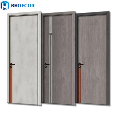 China Sound Insulation Hot Selling Wpc Single Panel Reclaimed Oak Solid Wood Flush Interior Door With Frames for sale