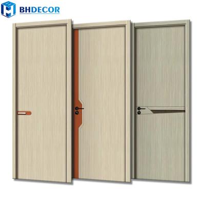 China Cheap Stylish Exotic Sound Insulation Africa Room Design Solid Veneer Wood Flush Interior Door for sale