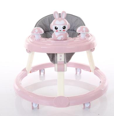 China Plastic Or Order 2021 New Model Cute Foldable Blue Pink Color Adjustable Baby Walker 3 In 1 for sale