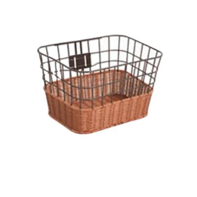 China Wicker steel plastic basket of bicycle spare parts etc. with lid wicker basket rattan bicycle basket for sale