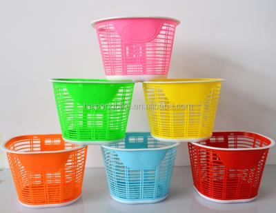 China Durable High Quality Colorful Plastic Bicycle Basket For Bicycle for sale