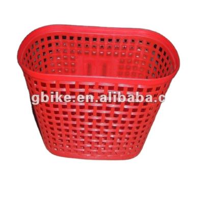 China red color big size plastic bicycle basket 34*25*24 front bike basket or order for sale