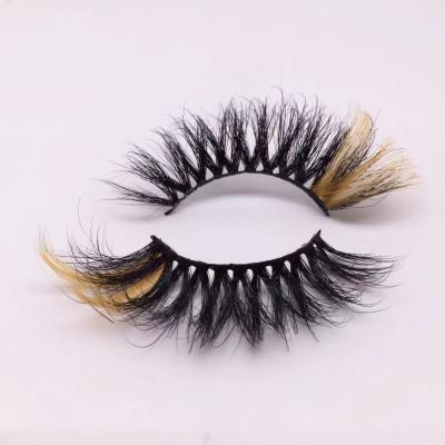 China Daliy makeup color false eyelashes wholesale popular spot color eyelashes 25mm European and American mink eyelashes for sale