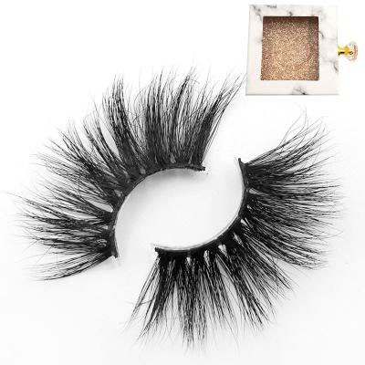 China 25mm Long Thick Eyelashes Natural 5D Mink False Eyelashes Exaggerated Eyelashes Factory Wholesale for sale