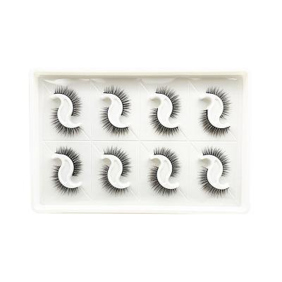 China 3D Double Natural Russian Silk Mink Fake Lashes Premium Synthetic Natural False Eyelashes Eye Lashes Manufacturer for sale