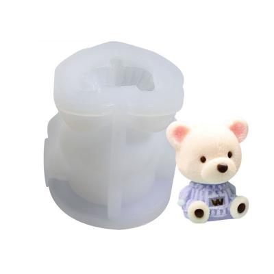 China Viable Ice Cube Maker 3D Little Bear Dog Form Frozen Tray Ice Cream Teddy Bear DIY Kitchen Silicone Wedding Decorating Tool for sale