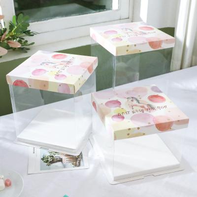 China Recyclable Cheap Price Custom Recycle Craft Paper Cake Box For Bakery Cake Cupcake Packaging With Windows Plastic Clear Packaging Boxes for sale