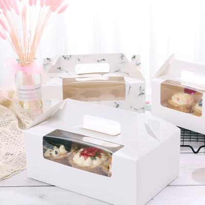 China Recyclable Bulk Paper Window 4 6 12 Clear 24 Hole Mini Cupcake Boxes Transparent Custom Wholesale Cupcake Cupcake Wrapper / for sale