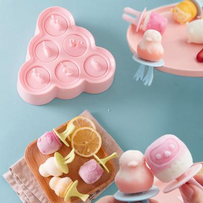 China Eco-Friendly DIY Mini Silicone Popsicle Mold with 7-Cavity Non-Stick Ice Pop DIY Mold Makers for Bites, Lollipop and Egg Ice Cream Mold for sale