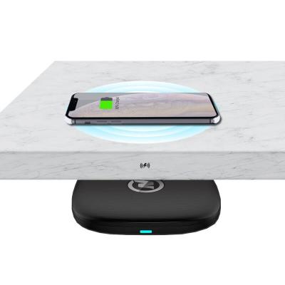 China Smart Furniture Penetrate 30mm Wireless Charger 10W Qi Bottom Undertable Invisible Charger For Furniture for sale