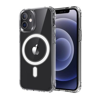 China Shockproof Soft TPU Cell Phone Magnetic Clear Cell Phone Case For iPhone 12 Pro for sale