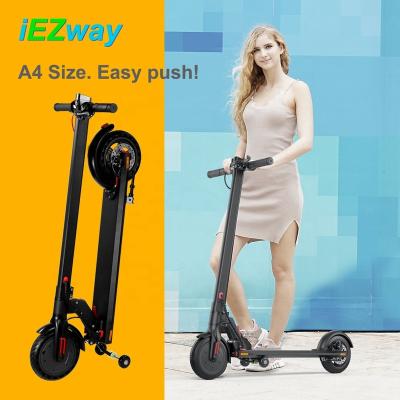 China 2021 Unisex China Factory iEZway Drop Shipping EU Warehouse Two 2 Wheel Monopattino Elettrico Foldable With Auxiliary Wheel for sale