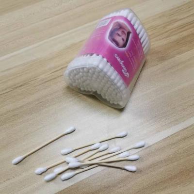 China Makeup ; Ear Eco High Quality Bamboo Cleaning Stick Wooden Plastic Heart Shape Box Color Disposable Ear Cleaner Swab Cotton Buds for sale