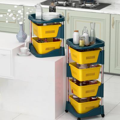 China High Quality Multi Layer Plastic Storage Rack Durable Durable Stable Living Room Kitchen Shelf For Home for sale