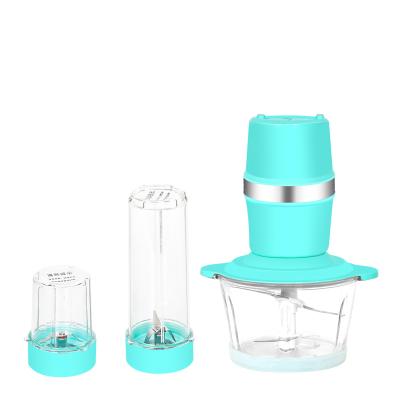 China Household High Quality Motor One Three Cups Kitchen Slicers Homemade Electric Glaser Body Blender Glass Chopper for sale