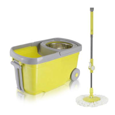 China Super Sustainable Hydraulic Floor Cleaner 360 Microfiber Spin Mop Bucket Kit With Wheels for sale