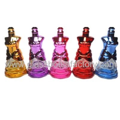 China 10ml Colored Glass Spray Bottle With Cap and Pump for sale