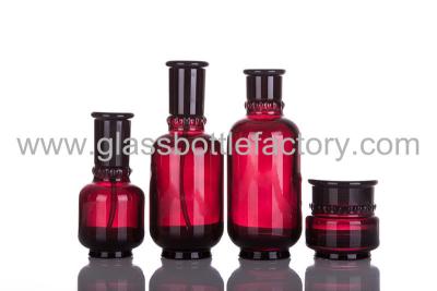 China 2016 New Item 30ml, 50ml, 150ml,180ml Colored Glass Lotion Bottles and 50g Glass Cream Jar for sale