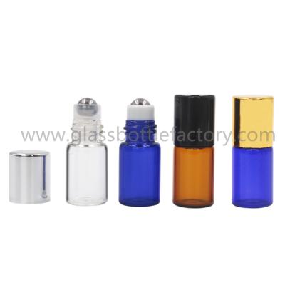 China 1ml,2ml,3ml,5ml,10ml Clear,Amber,Blue Perfume Roll On Bottles With Cap and Roller for sale