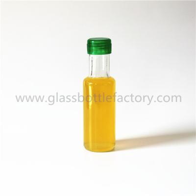 China 100ml Clear Round Olive Oil Glass Bottle for sale