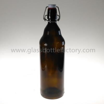 China 1000ml Amber Beer Glass Bottle With Swing Top for sale