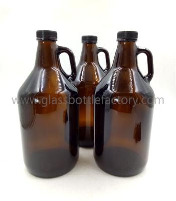 China 2L Amber Glass Jug With Handle for sale